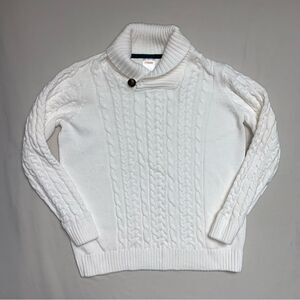 Gymboree White Holiday Boy’s 7 Sweater Knit Cowl Neck Preppy Cardigan Photos